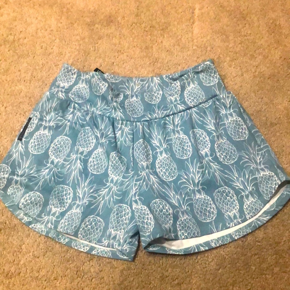 Never been worn athletic pineapple blue athletic shorts